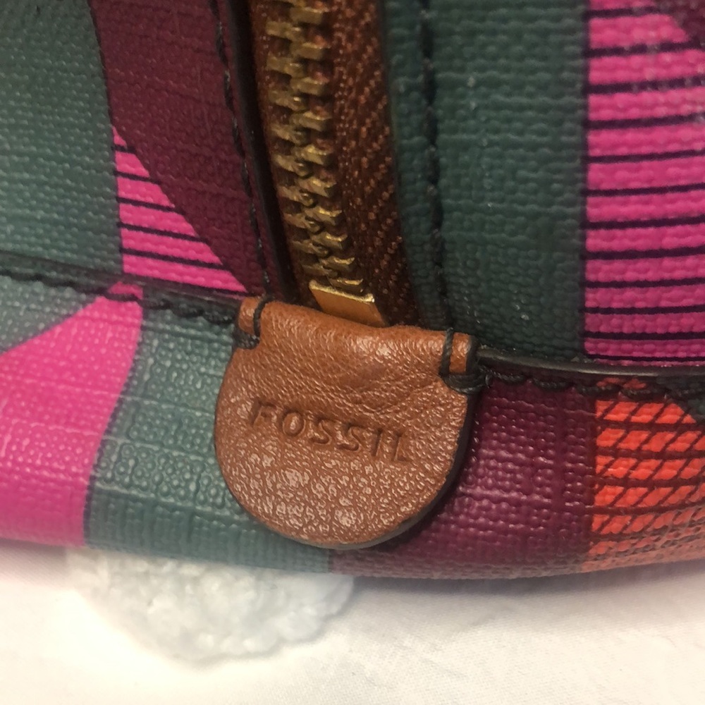 Fossil Multi Colored Printed Handbag With Handles… - image 7
